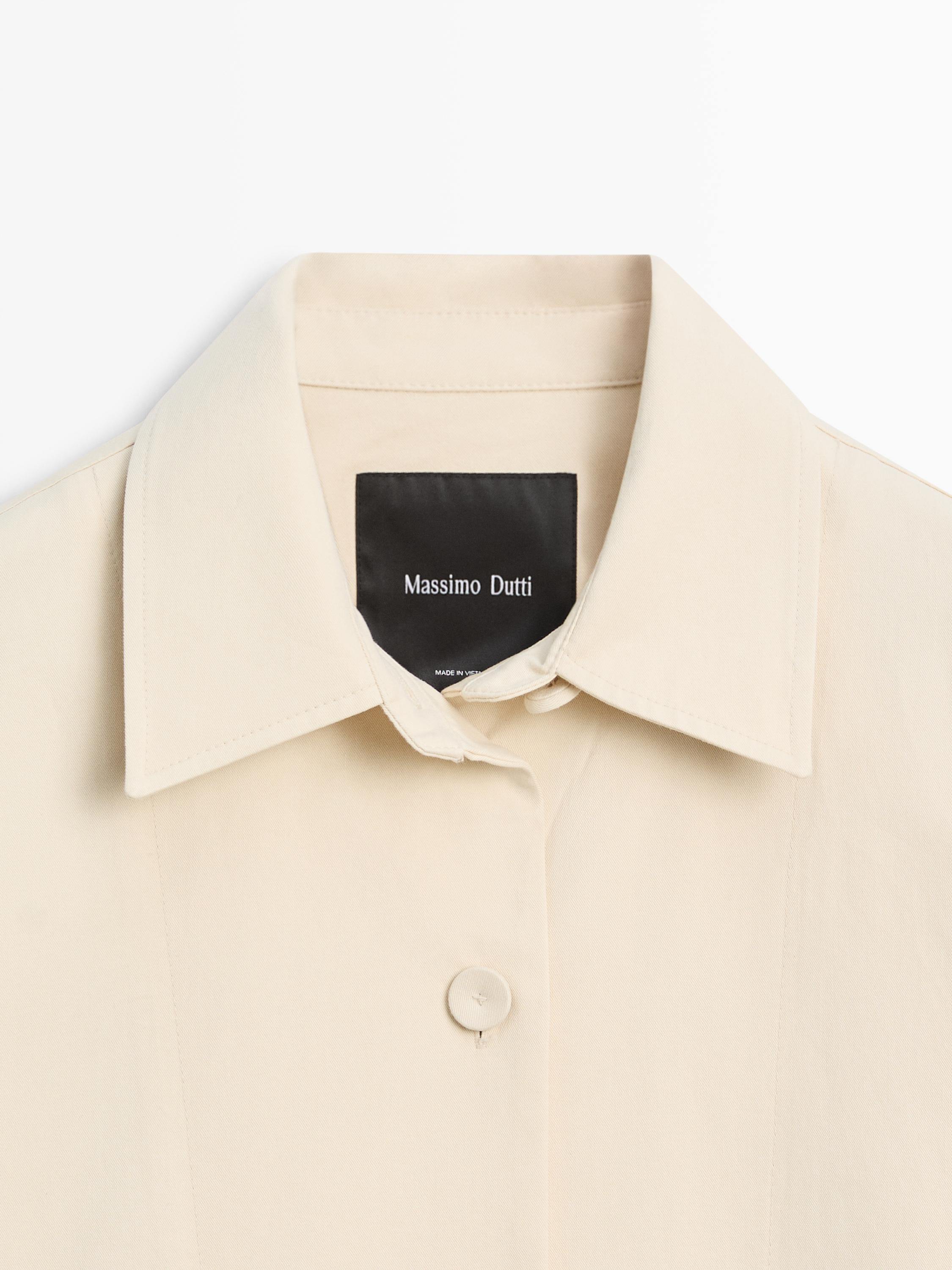 Cotton trench coat with roll-up sleeves